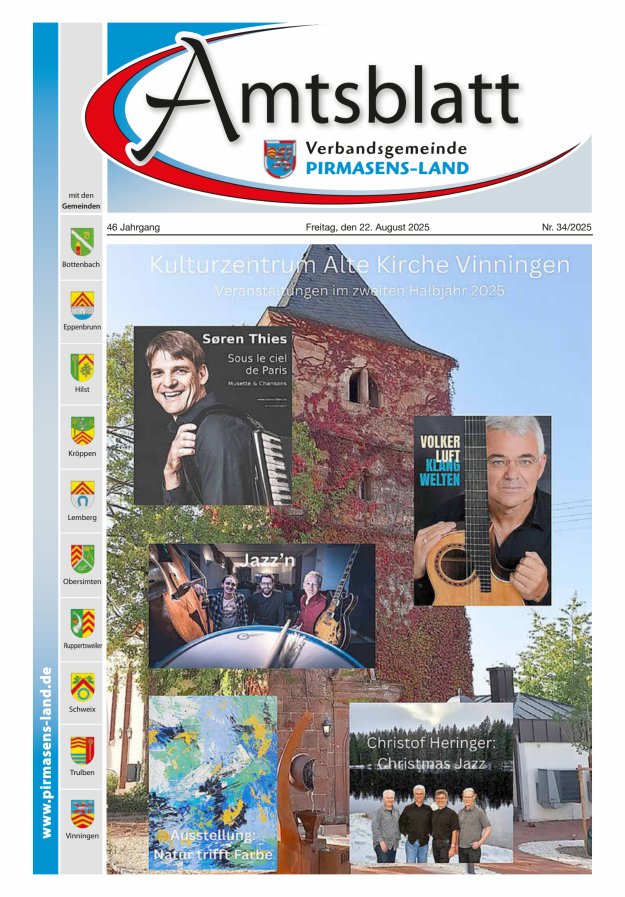 Amtsblatt VG Pirmasens-Land Titelblatt 34/2025