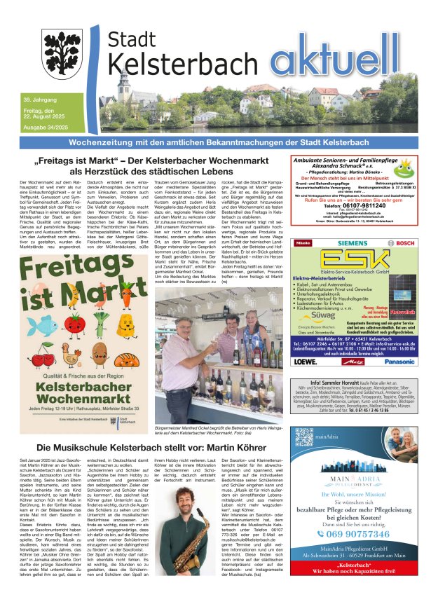 Kelsterbach aktuell Titelblatt 34/2025