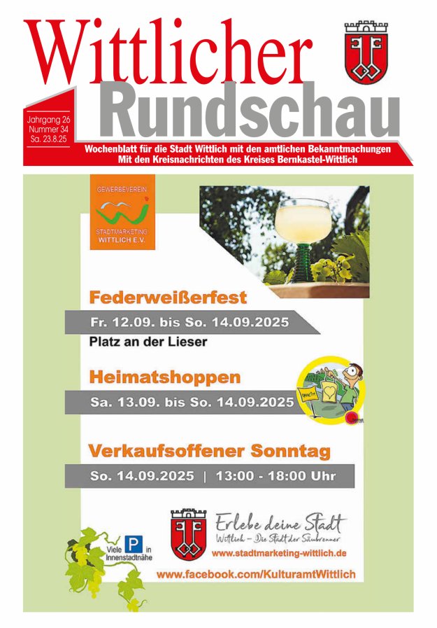 Wittlicher Rundschau Titelblatt 34/2025