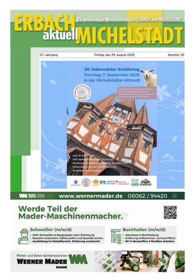 Erbach-Michelstadt aktuell Titelblatt 35/2025