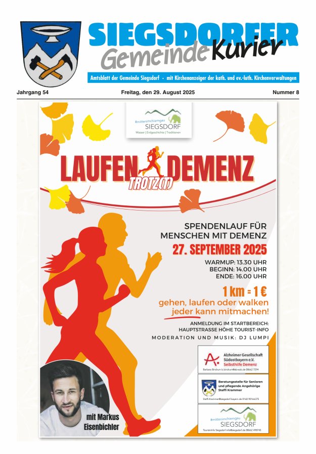 Siegsdorfer Gemeindekurier Titelblatt 08/2025