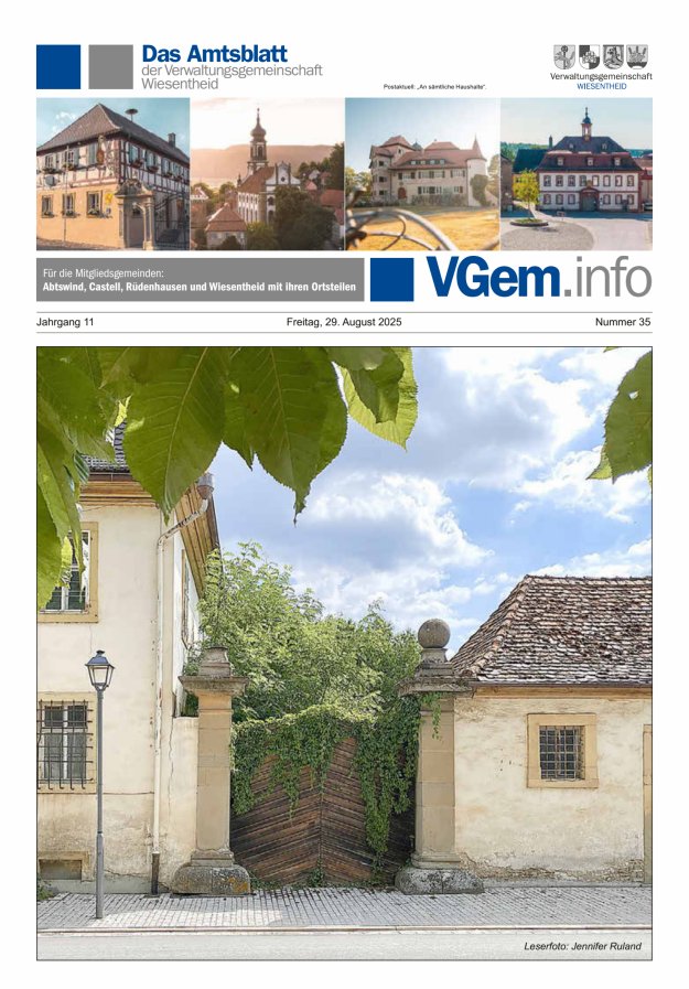 Wiesentheid Titelblatt 35/2025