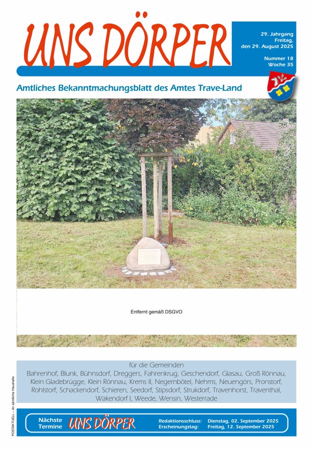 Uns Dörper Titelblatt 18/2025