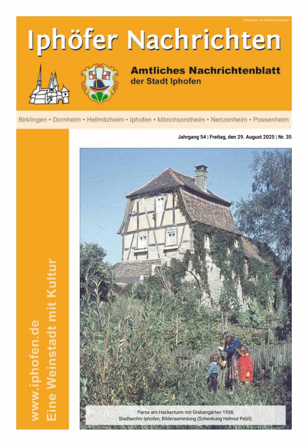 Iphöfer Nachrichten Titelblatt 35/2025
