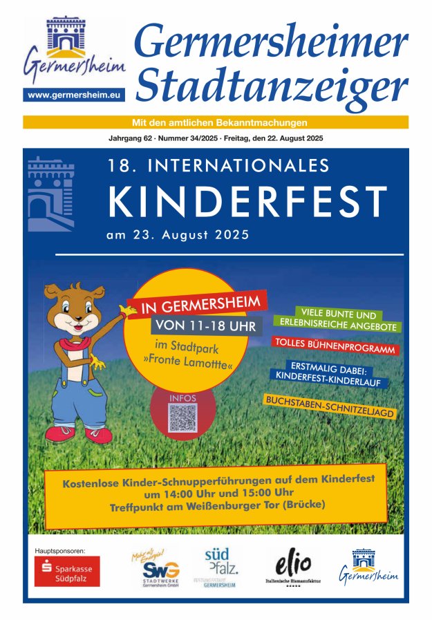 Germersheimer Stadtanzeiger Titelblatt 34/2025