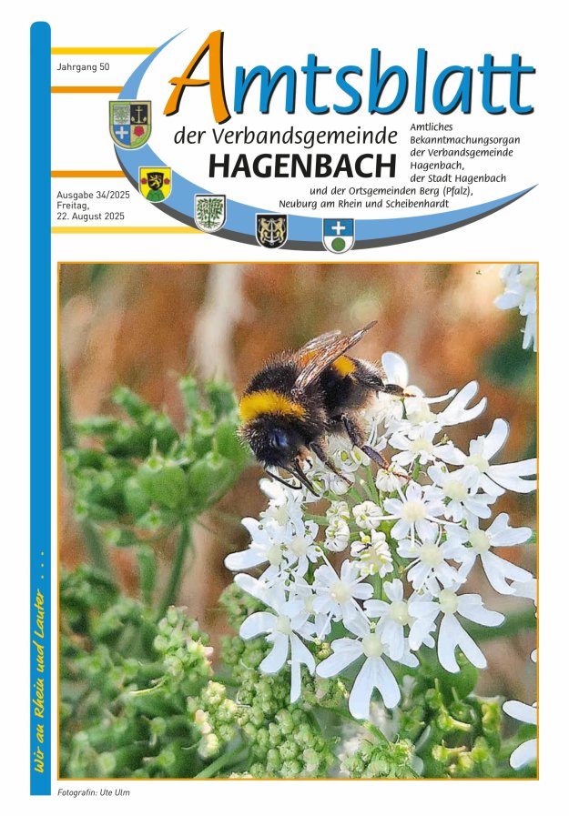 Amtsblatt der VG Hagenbach Titelblatt 34/2025