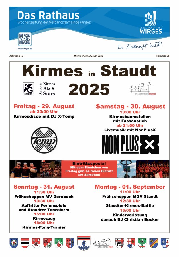 Das Rathaus - Informationen für die Bürger in der VG Wirges Titelblatt 35/2025
