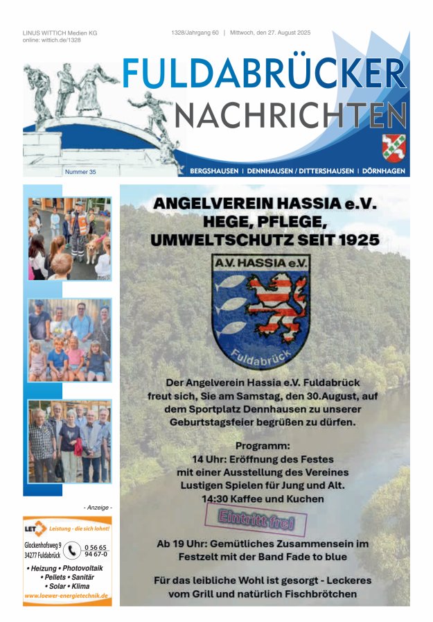 Fuldabrücker Nachrichten Titelblatt 35/2025