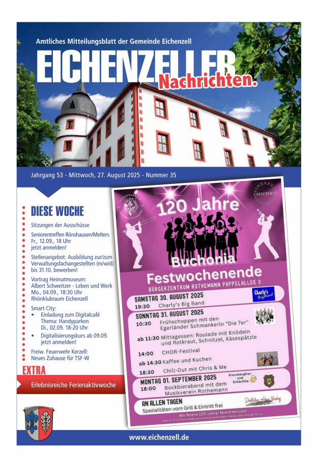 Amtliches Mitteilungsblatt der Gemeinde Eichenzell Titelblatt 35/2025