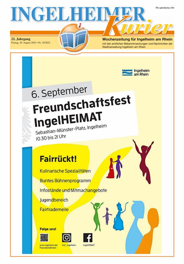 Ingelheimer Kurier Titelblatt 35/2025