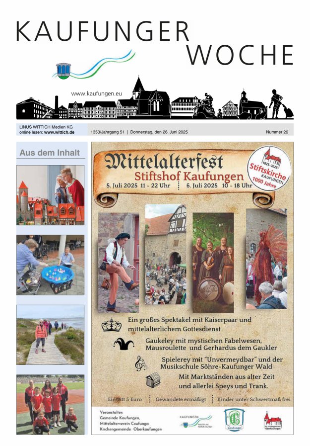 Kaufunger Woche Titelblatt 26/2025