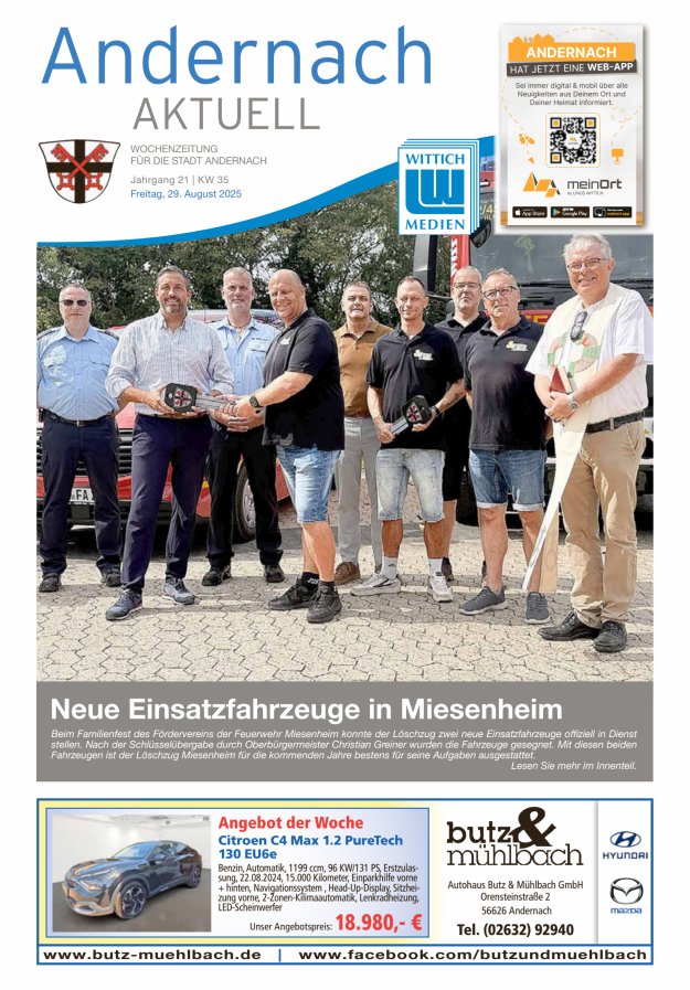 Andernach aktuell Titelblatt 35/2025