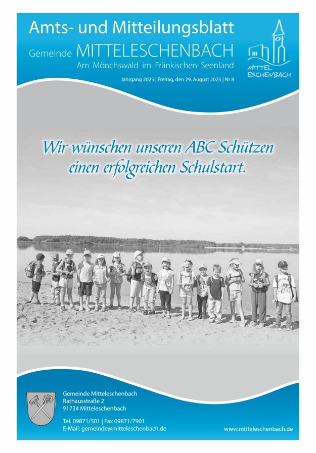 Amts- und Mitteilungsblatt Gemeinde Mitteleschenbach Titelblatt 08/2025