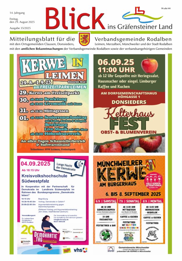 Blick ins Gräfensteiner Land VG Rodalben Titelblatt 35/2025