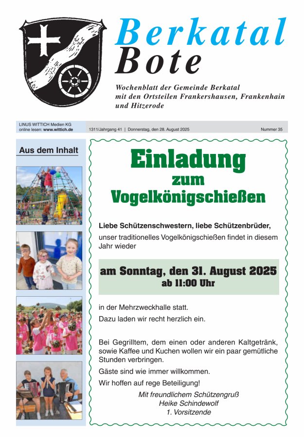 Berkatal Bote Titelblatt 35/2025