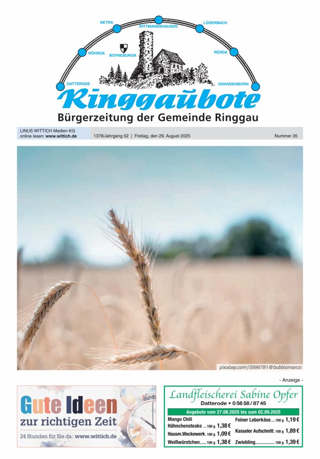 Ringgaubote Titelblatt 35/2025