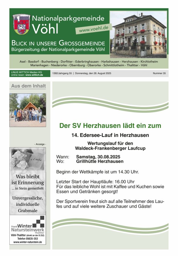 Blick in unsere Grossgemeinde Titelblatt 35/2025