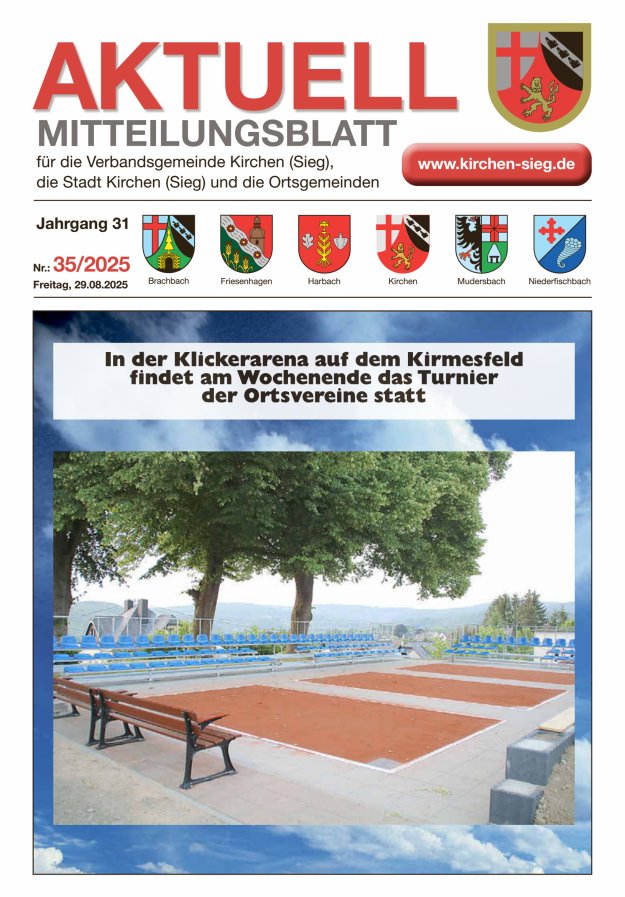 Aktuell - Mitteilungsblatt für die VG Kirchen (Sieg) Titelblatt 35/2025