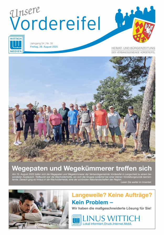 Mitteilungsblatt Vordereifel - Heimat- u Bürgerzeitung der VG Vordereifel Titelblatt 35/2025