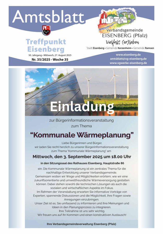 Treffpunkt Eisenberg Titelblatt 35/2025