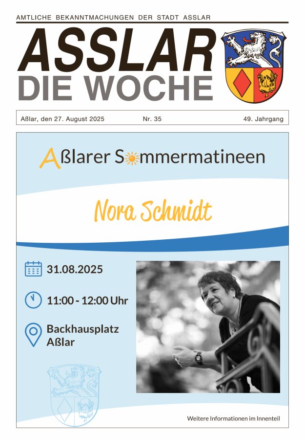 Asslar - Die Woche Titelblatt 35/2025