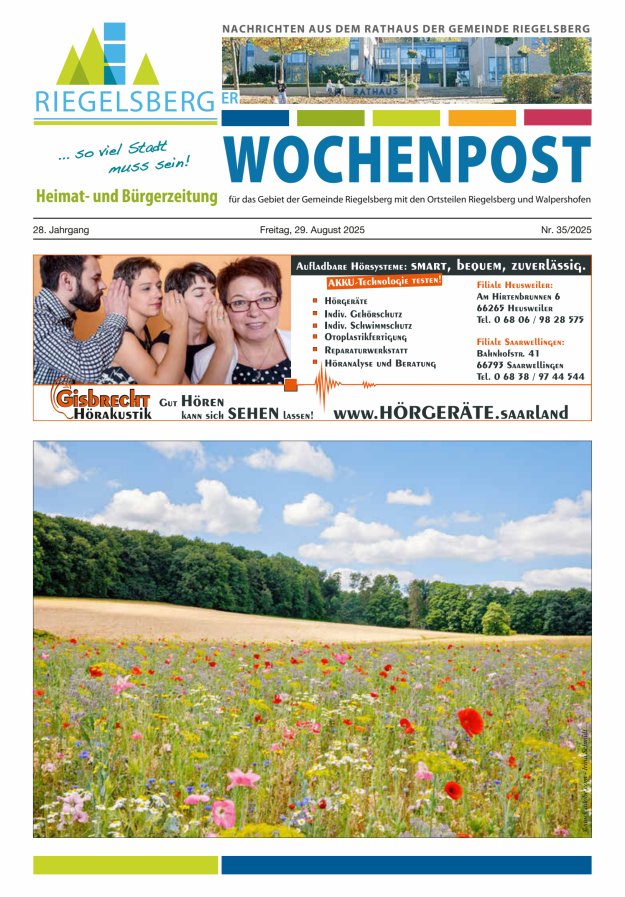 Riegelsberger Wochenpost Titelblatt 35/2025