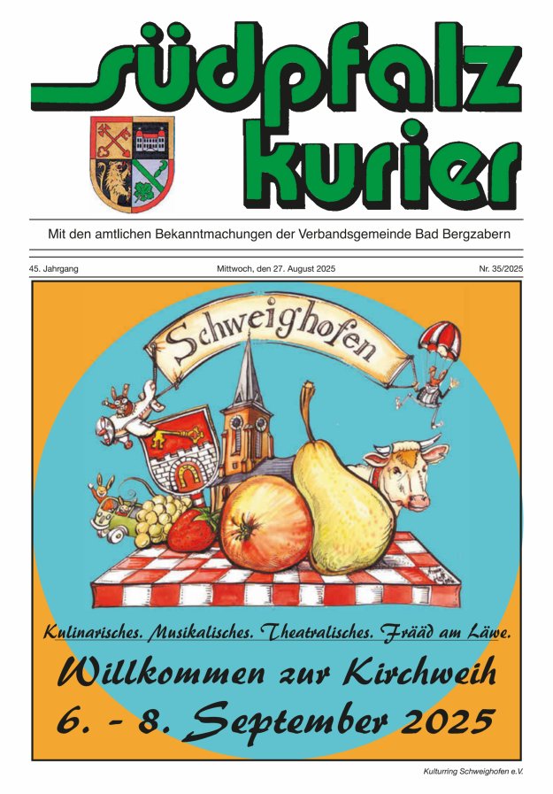 Südpfalz Kurier - VG Bad Bergzabern Titelblatt 35/2025