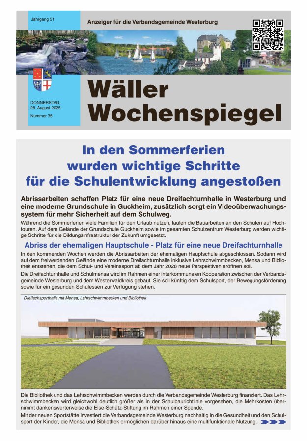 Wäller Wochenspiegel - Anzeiger für die Verbandsgemeinde Westerburg Titelblatt 35/2025