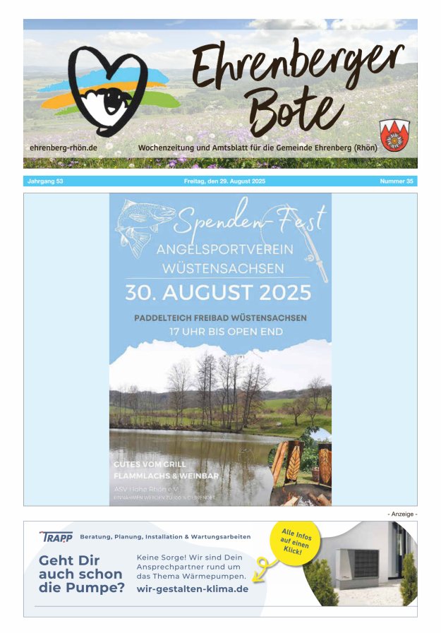 Ehrenberger Bote Titelblatt 35/2025