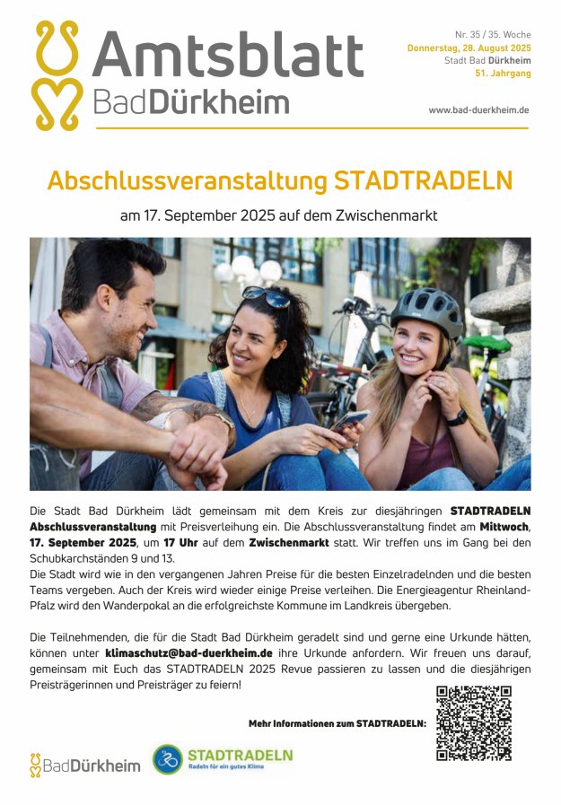 Bad Dürkheimer Woche Titelblatt 35/2025