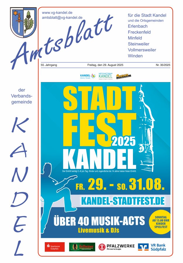 Amtsblatt VG Kandel Titelblatt 35/2025
