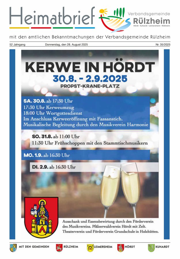 Heimatbrief VG Rülzheim Titelblatt 35/2025