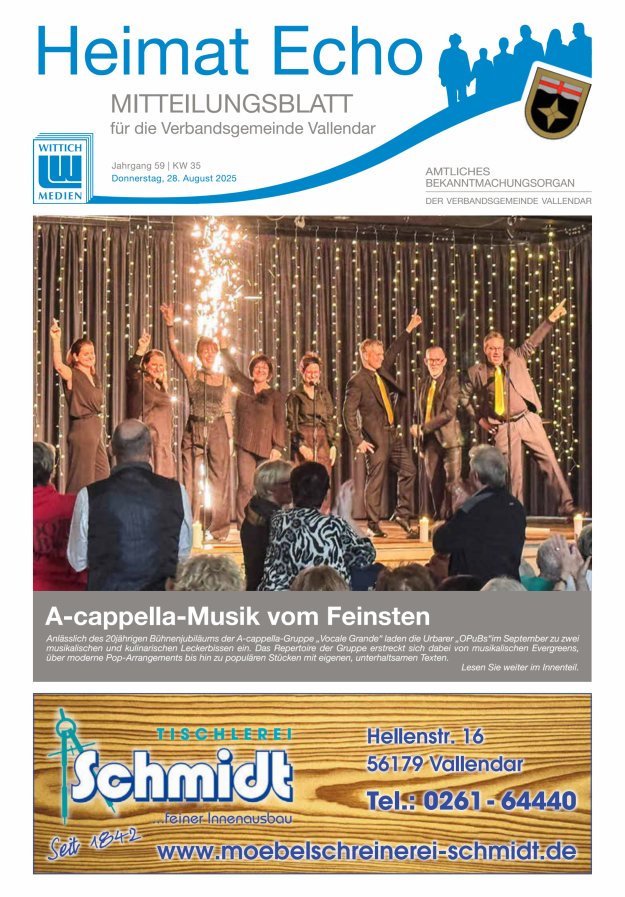 Heimat-Echo - Heimat- und Bürgerzeitung Verbandsgemeinde Vallendar Titelblatt 35/2025