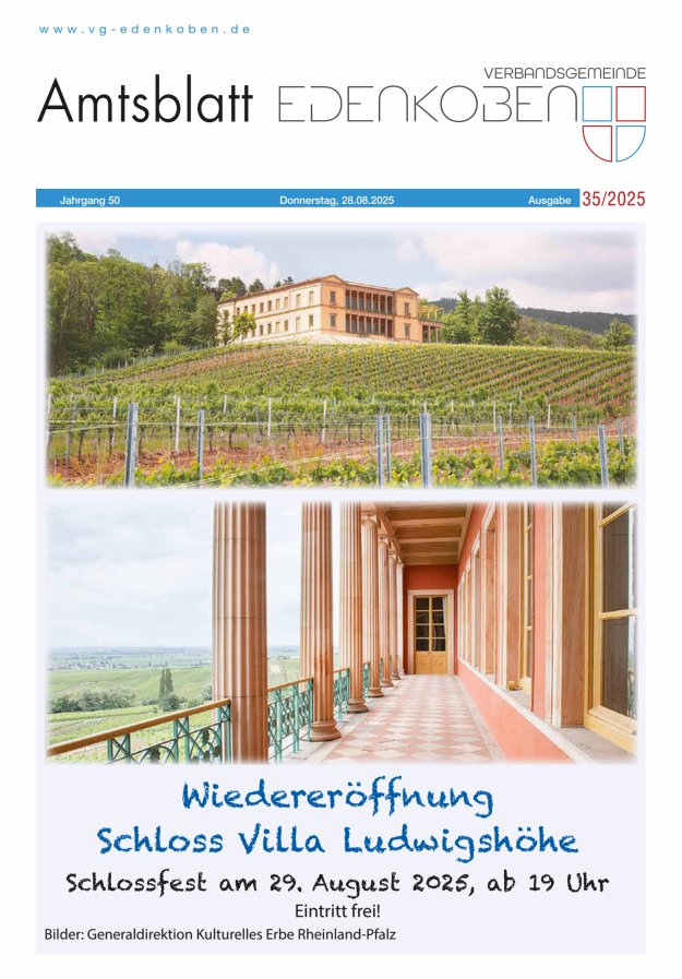 Amtsblatt VG Edenkoben Titelblatt 35/2025