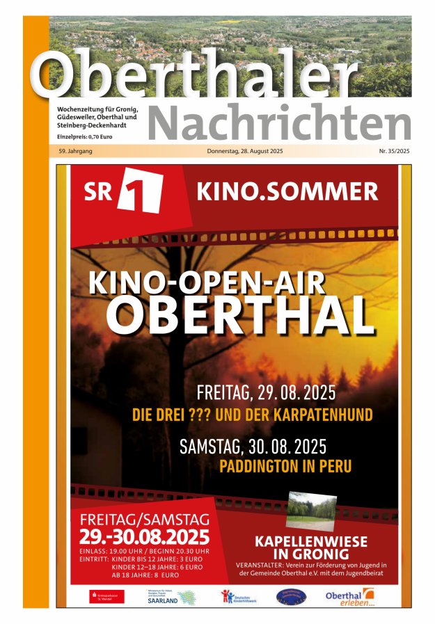 Oberthaler Nachrichten Titelblatt 35/2025