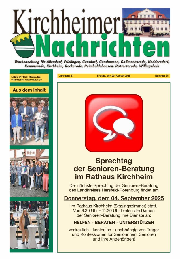 Kirchheimer Nachrichten Titelblatt 35/2025
