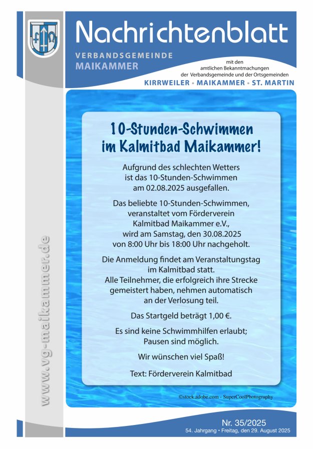Nachrichtenblatt VG Maikammer Titelblatt 35/2025