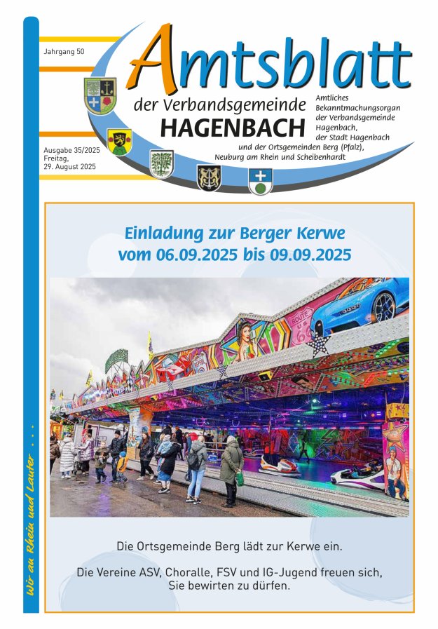 Amtsblatt der VG Hagenbach Titelblatt 35/2025