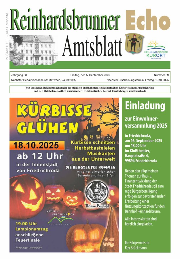 Reinhardsbrunner Echo Titelblatt 09/2025