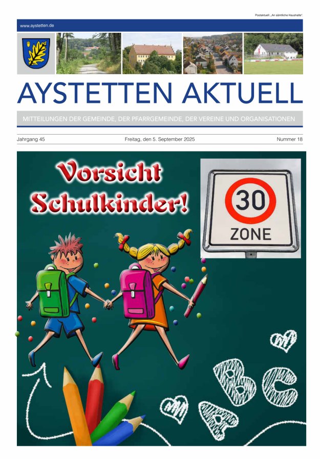 Aystetten Aktuell Wir über uns Titelblatt 18/2025