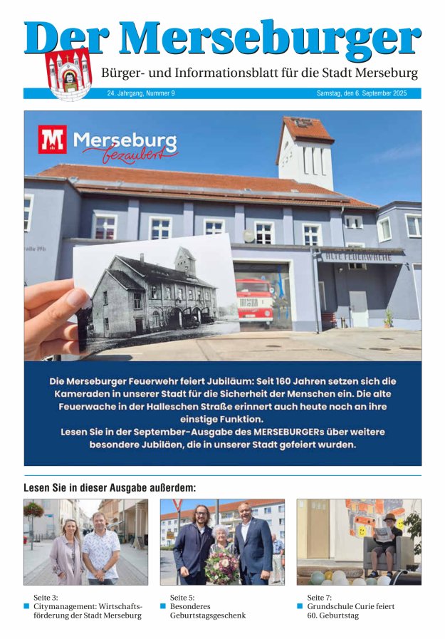Der Merseburger - Bürger- und Informationsblatt für die Stadt Merseburg Titelblatt 09/2025