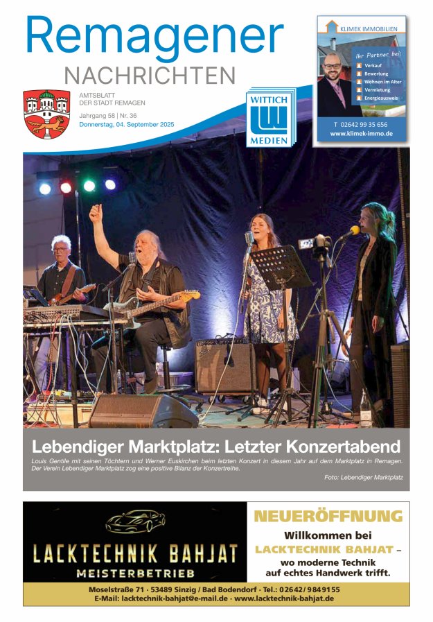 Remagener Nachrichten Titelblatt 36/2025