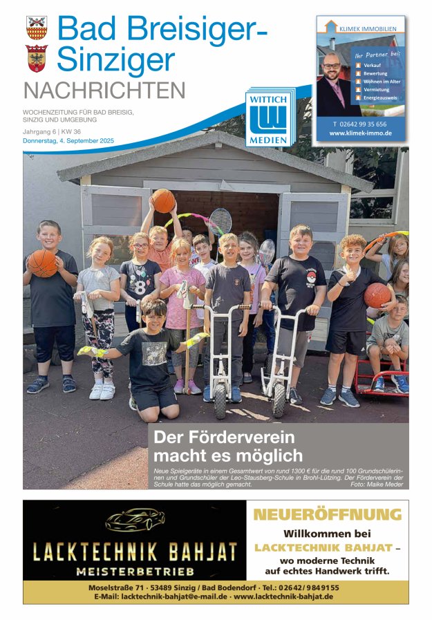Bad Breisiger-Sinziger Nachrichten Titelblatt 36/2025