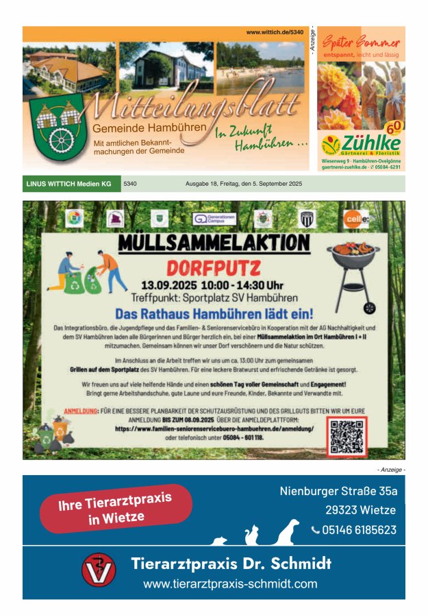 Mitteilungsblatt der Gemeinde Hambühren Titelblatt 18/2025