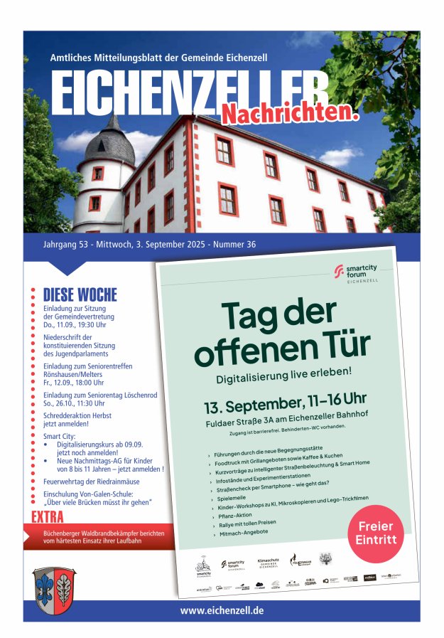 Amtliches Mitteilungsblatt der Gemeinde Eichenzell Titelblatt 36/2025