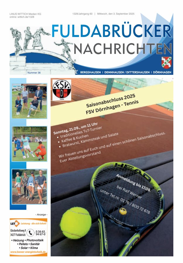 Fuldabrücker Nachrichten Titelblatt 36/2025