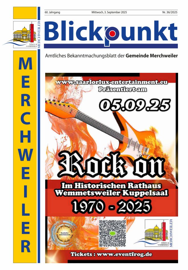 Blickpunkt Merchweiler Titelblatt 36/2025