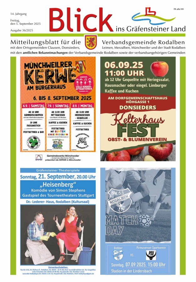 Blick ins Gräfensteiner Land VG Rodalben Titelblatt 36/2025