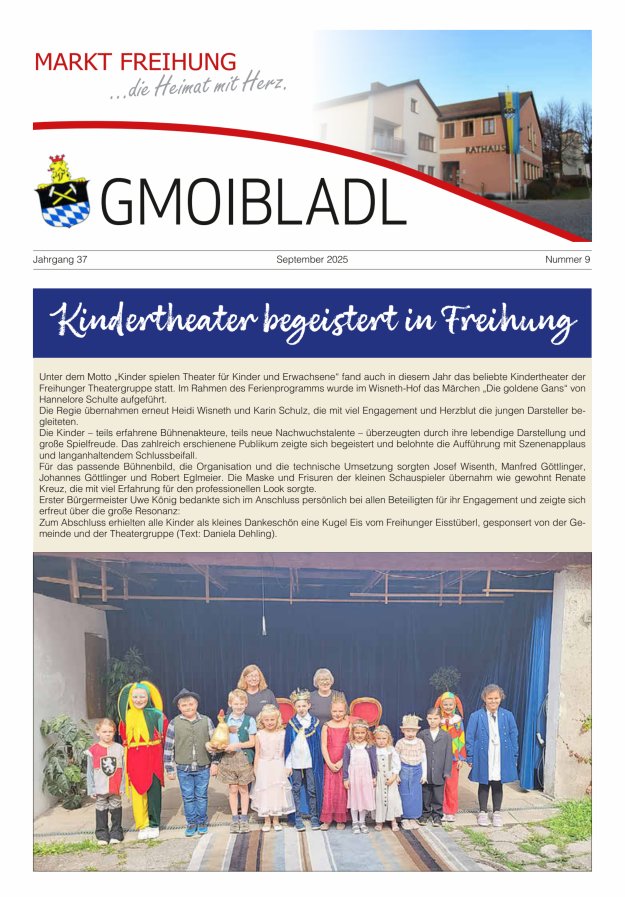 Markt Freihung Mitteilungsblatt Titelblatt 09/2025