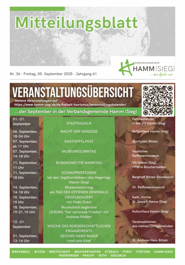 Mitteilungsblatt Hamm (Sieg) Titelblatt 36/2025